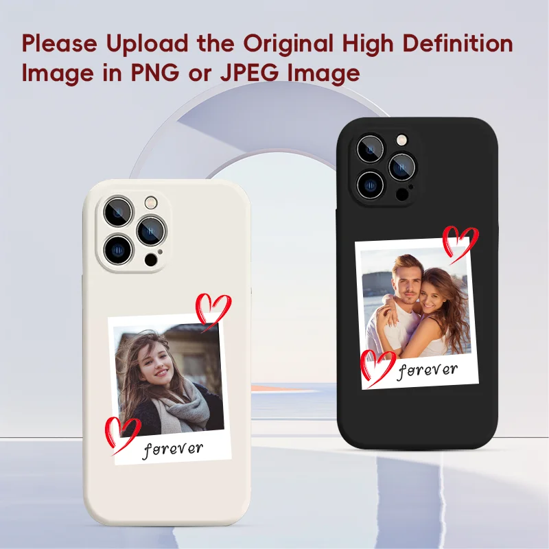 DIY pareja foto personalizada TPU funda suave para iPhone 16 15 14 13 12 11Pro Max Mini SE 2020 2022 XS XR 6 6s 7 8 Plus contraportada