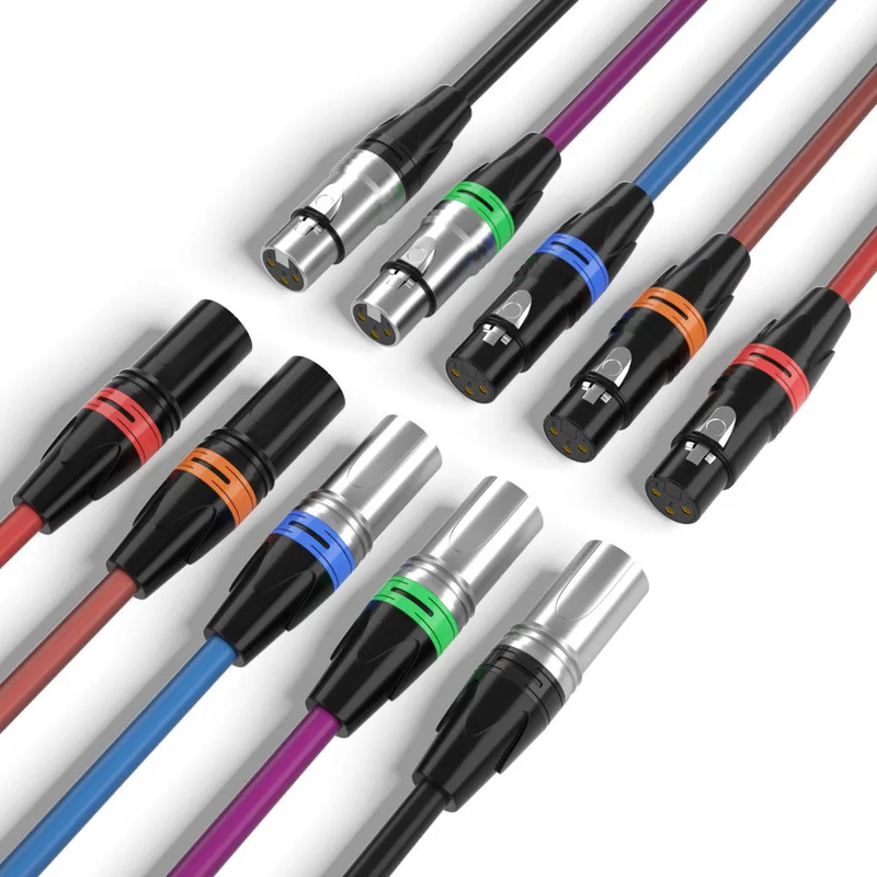 Cable XLR colorido macho a hembra Cables de señal de Audio Cannon Balance XLR Karon micrófono Mixe EQ salida entrada KTV línea equilibrada