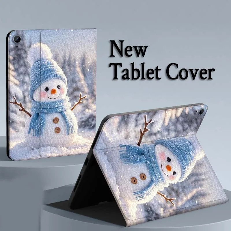 Muñeco de nieve de invierno, copo de nieve, Gif t para Samsung Galaxy Tab S11 S10 S9 S8 S7 S6 A10.1 A9 A8 A7 10,1 Lite FE Plus pulgadas, funda para tableta