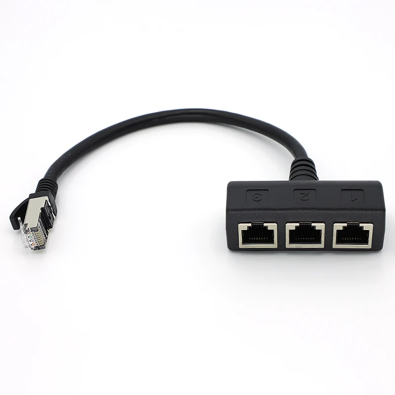 Nuevo Cable adaptador extensor de conector RJ45 de red Ethernet LAN 3 en 1 para extensión de red 1 macho a 3 hembra - imagen 2