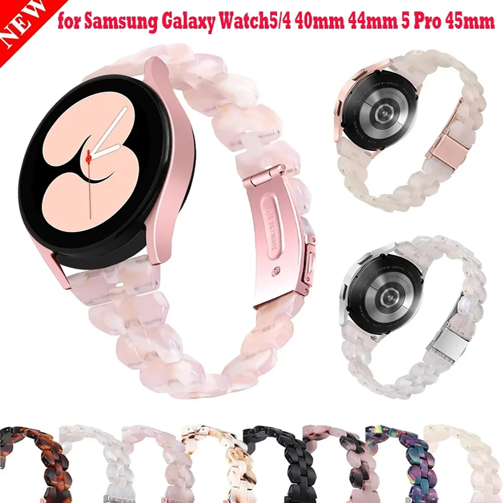 Correa de resina para Samsung Galaxy Watch 6/5/4, pulsera clásica de 40, 44mm, 6/4, 43, 47mm, 5Pro, 45mm