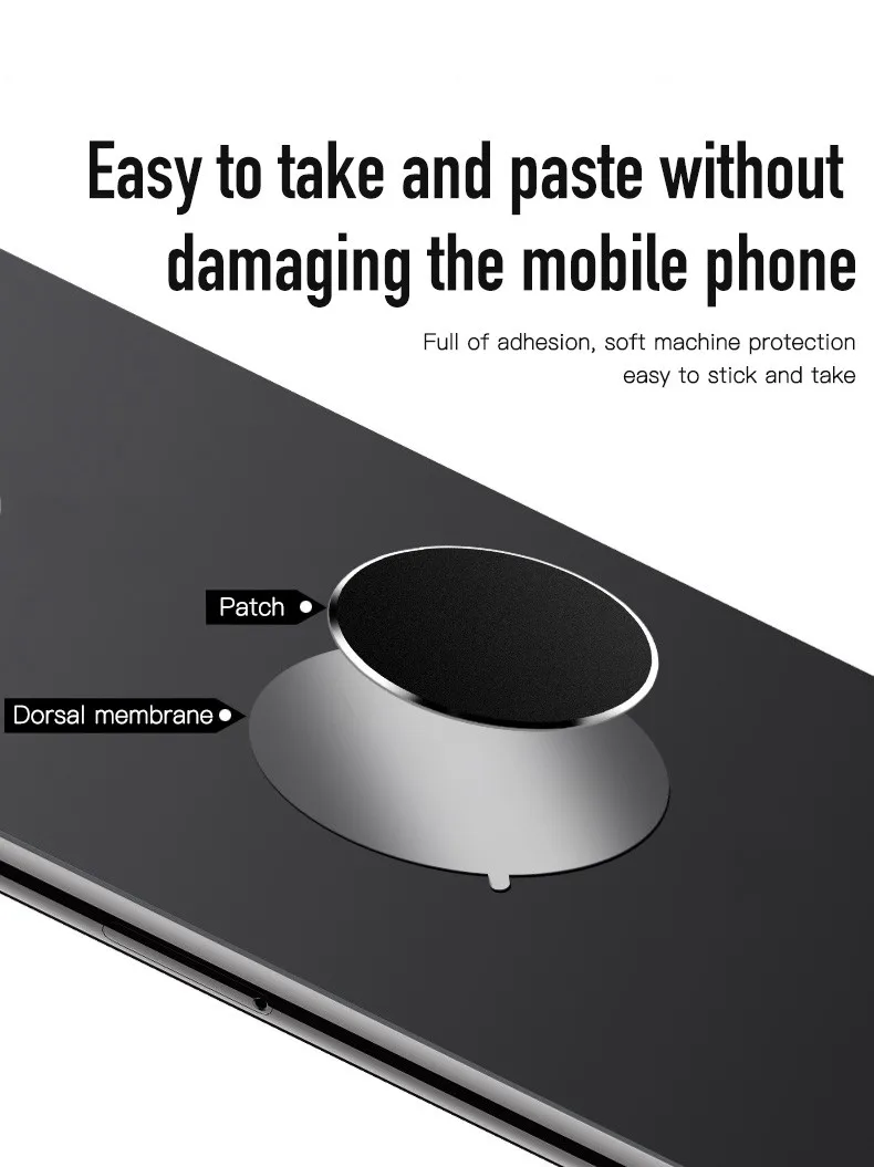 Placa de Metal no magnética para soporte de teléfono de coche, pegatina de disco de hoja de hierro Universal, soporte magnético para teléfono móvil, 5 uds. - imagen 5