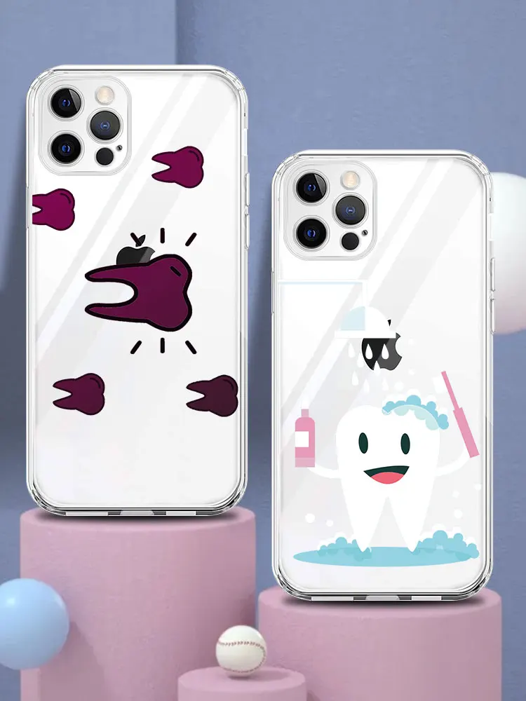 Funda de teléfono con dientes de dentista, cubierta de silicona transparente de lujo para iPhone 15, 14, 13, 11, 12 Pro Max, X, XR, XS, 7, 8 Plus, SE - imagen 3