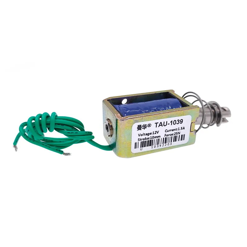 TAU-1039 1039B DC 12V imán eléctrico 24V 25N stroke 10mm Pull push Type Linear solenoide electroimán - imagen 4