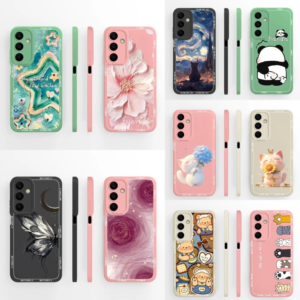 Para Samsung A25 funda de teléfono mariposa creativa funda trasera de alta calidad para Galaxy A 25 5G parachoques anticaída de silicona líquida suave