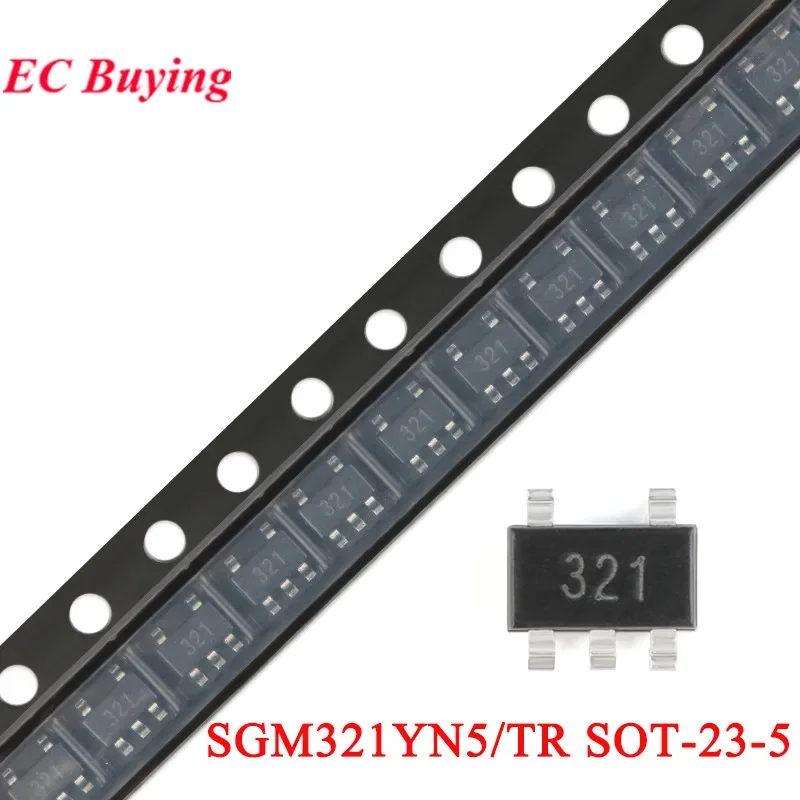 50 uds/5 piezas SGM321 SGM321YN5/TR 321 SOT-23-5 carril a carril CMOS amplificador operativo Chip IC SMD circuito integrado