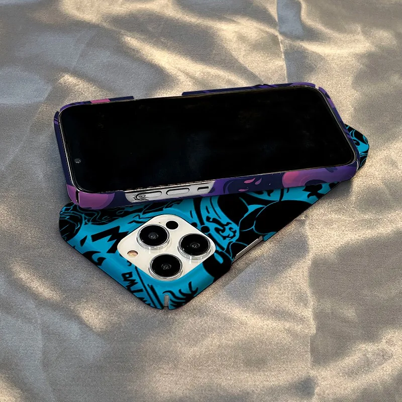 Nueva funda de teléfono negra de Pokémon Gengar para iPhone 16 15 14 13 12 11 Pro Max XS XR XSMax 6 7 8 Plus, funda dura HD brillante para PC - imagen 2