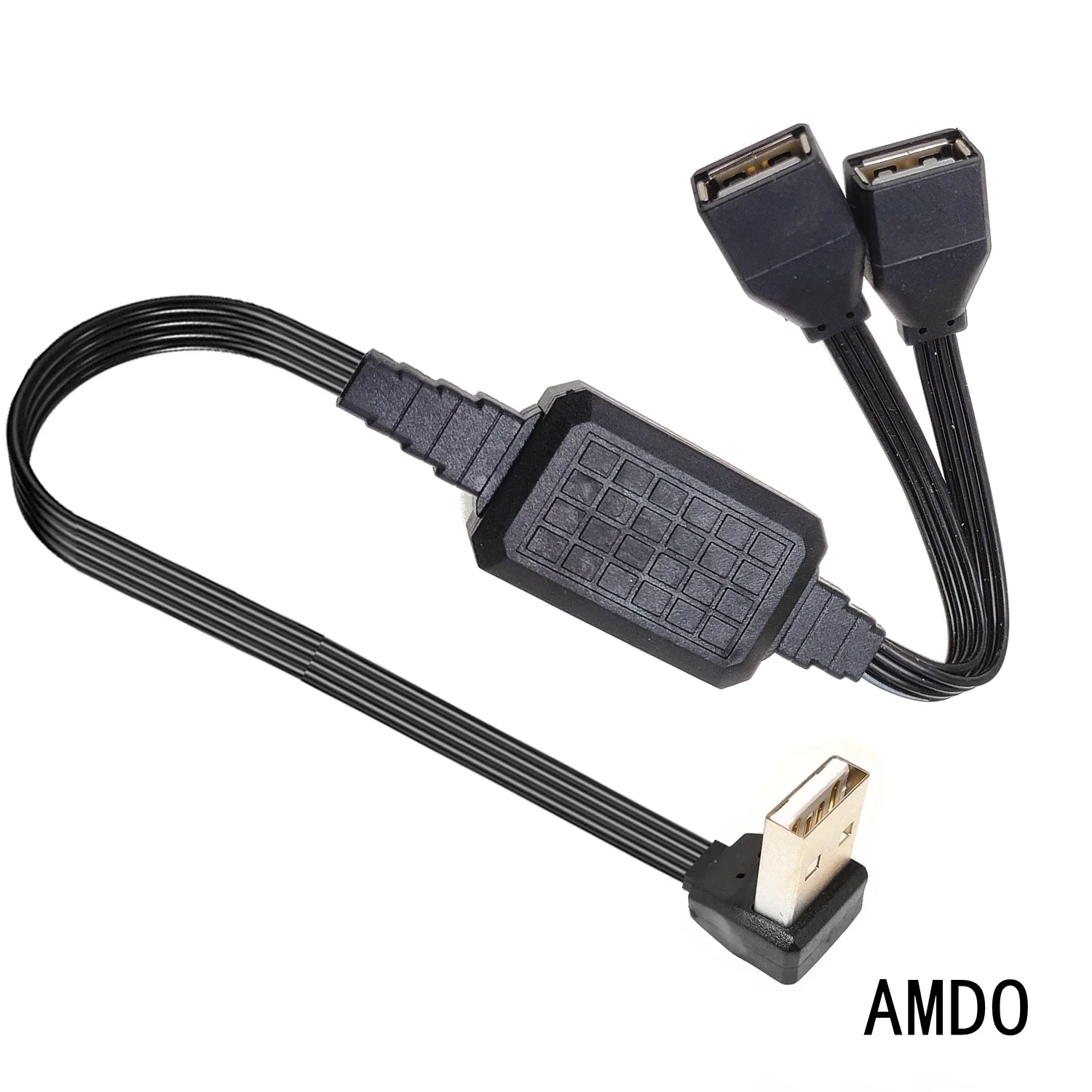 Adaptador de cable de datos universal Dual dataUSB 2,0 para coches y portátiles, concentrador USB de 2 puertos, divisor de 20CM-110CM