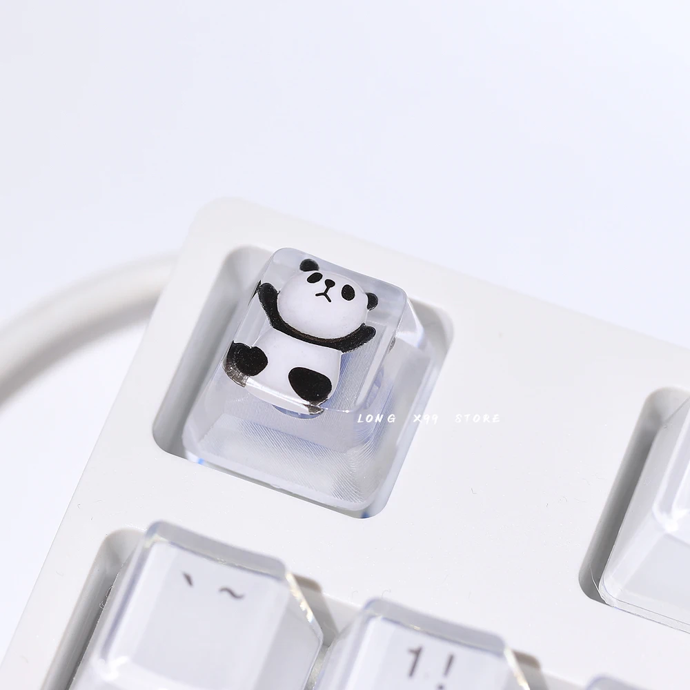 Teclas de Panda de resina con personalidad tridimensional, bonitas teclas retroiluminadas, perfil OEM para teclado mecánico con interruptor cruzado - imagen 5