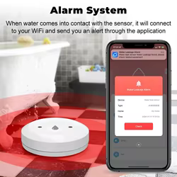 Tuya Sensor Alarma Fuga Agua ZigBee Smart Life para Cocina Baño