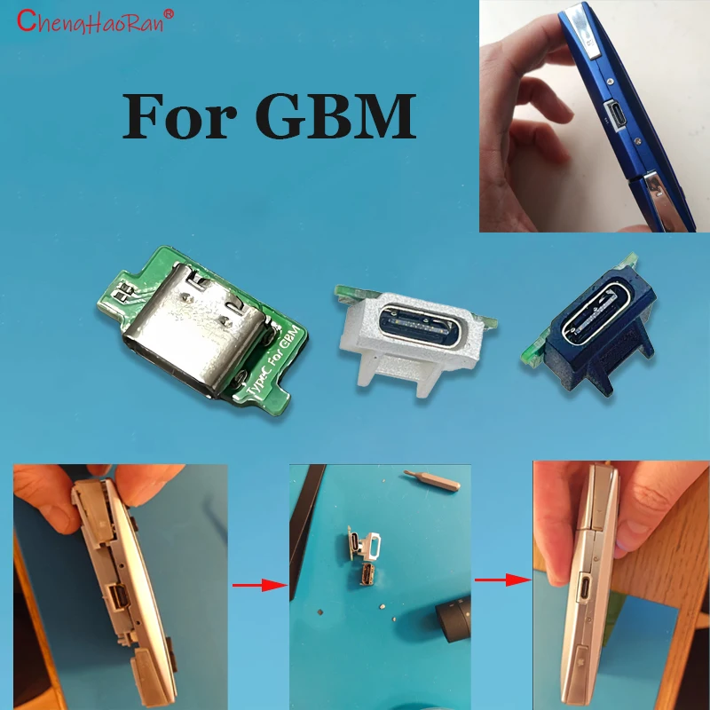 1 unidad para consola de juegos GBM, puerto de carga cambiado, puerto de carga Gbm, interfaz USB tipo c cambiada - imagen 2