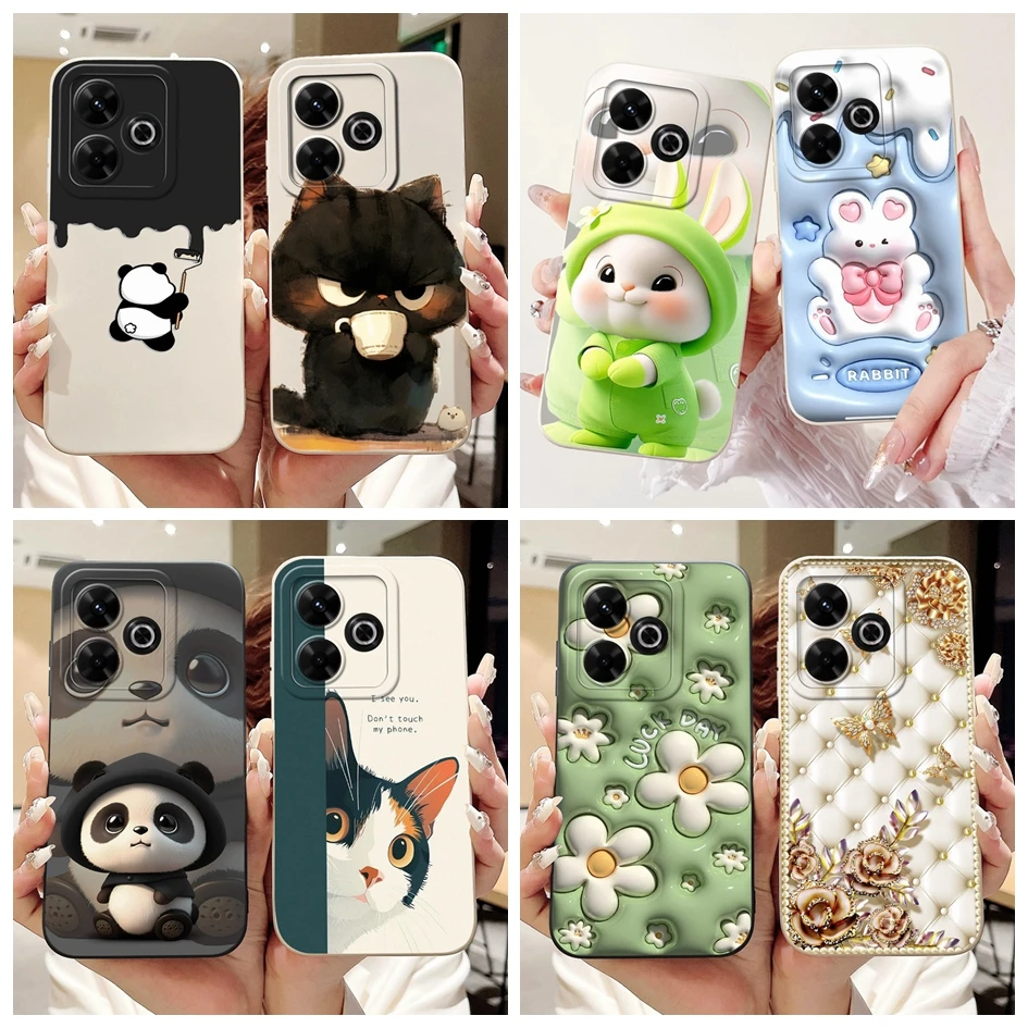 6,79 "para Xiaomi Redmi 13 Funda bonita Margarita de dibujos animados a prueba de golpes Funda de teléfono para Xiomi Redmi 13 Funda Redmi13 4G Funda trasera de silicona