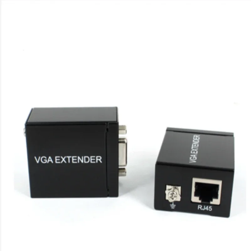 Repetidor extensor VGA sobre cable cat5e/6 de hasta 60M Extensor VGA UTP funciona con la mayoría de los monitores proyectores, HDTV y panel plano