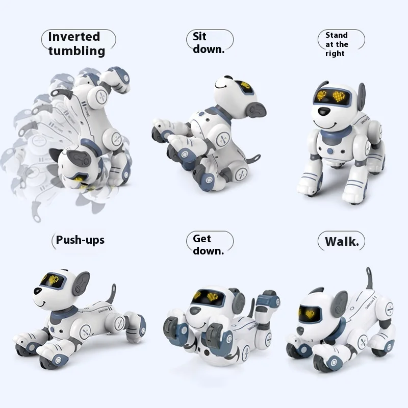 Robot inteligente con reconocimiento de voz para perros, Robot electrónico con Control remoto, cantar, baile, juguete mágico para mascotas, juguetes táctiles inteligentes para niños - imagen 3