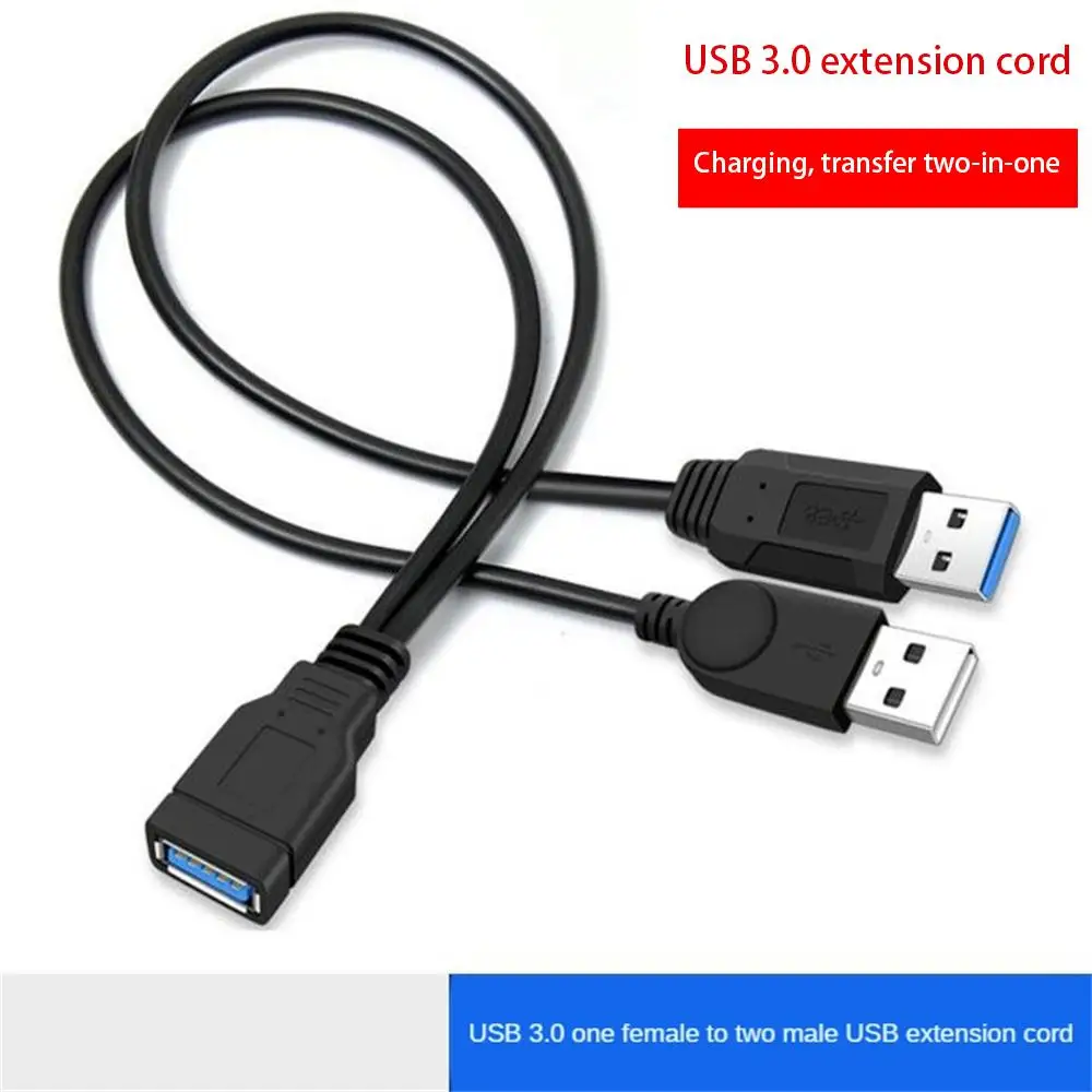 2,0 A macho A USB hembra 2 Doble fuente de alimentación Dual, Cable de extensión divisor USB hembra, HUB de carga para impresoras - imagen 2