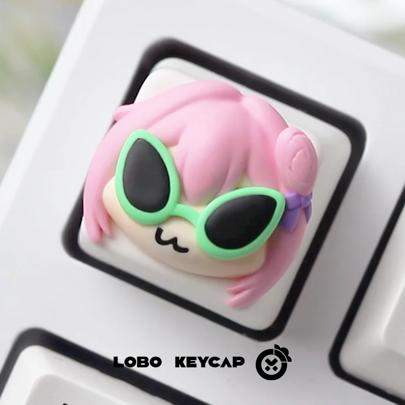 LOBO 3D Doro Anime Keycaps resina Kawaii creativo lindo teclado personalizado tapa dibujos animados para teclado mecánico Keycap - imagen 4