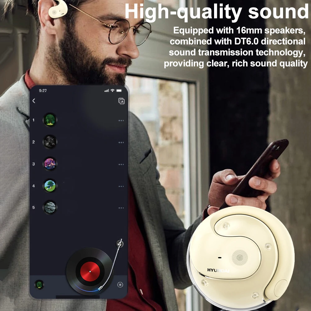 HY-T26Pro auriculares inalámbricos traductor de idiomas auriculares Bluetooth auriculares de traducción en tiempo Real auriculares estéreo de oreja abierta - imagen 4