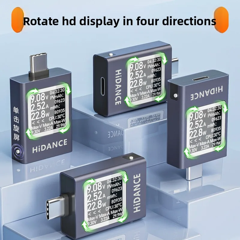 Pantalla Digital multifunción tipo C, amperímetro de voltaje CC, medidor de potencia, probador de carga de teléfono móvil, prueba de batería de PC