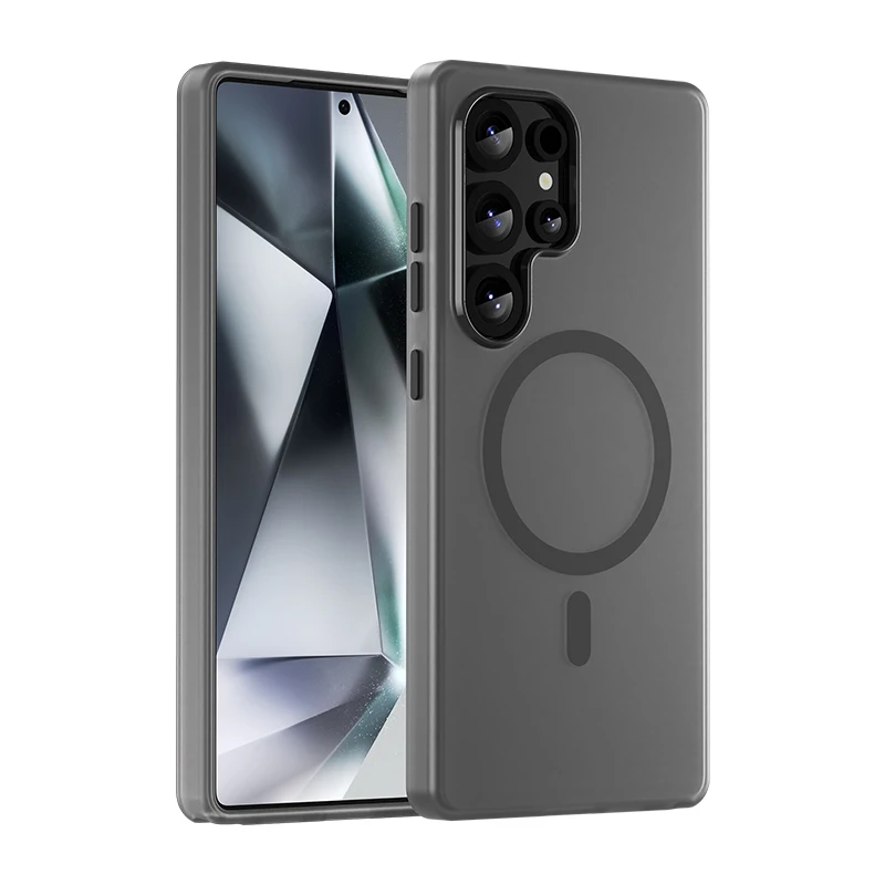 Funda de teléfono magnética táctil mate con sensación agradable a la piel para Samsung S24 FE 25 S23 Plus, funda trasera de TPU suave Ultra a prueba de golpes - imagen 3