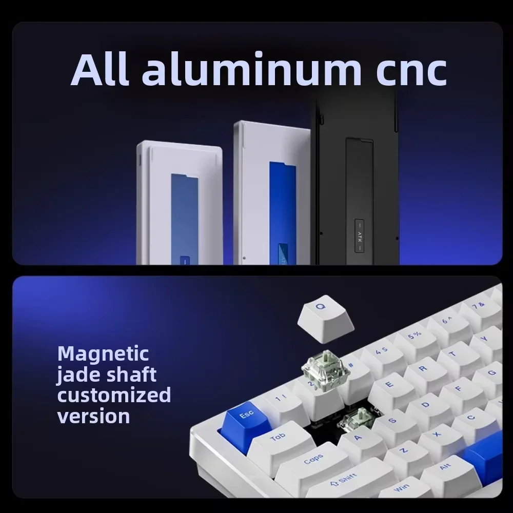 Teclado de eje magnético ATK 68V2, totalmente de aluminio, baja latencia, deportes electrónicos, 8KHz, RGB, diseño ergonómico, estructura de junta, RT0.02, teclas PBT - imagen 3