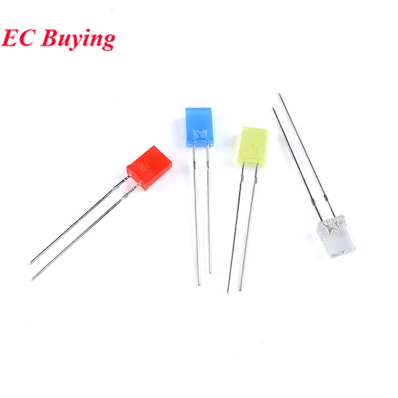 10-100 Uds LED cuadrado ultrabrillante 2*3*4mm 2*5*7mm lámpara de diodo emisor de luz difusa transparente 2x3x4mm azul rojo amarillo blanco - imagen 2