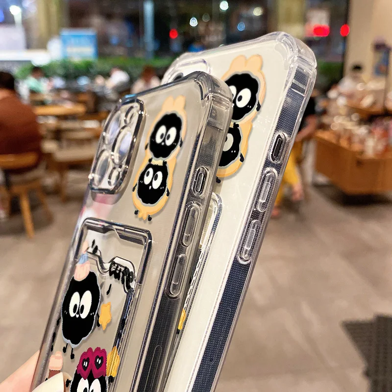 Funda de teléfono con tarjetero para iPhone 16 Pro Max 11 13 15 14 12 16promax 15promax, Fundas de silicona suave transparente a prueba de golpes - imagen 4