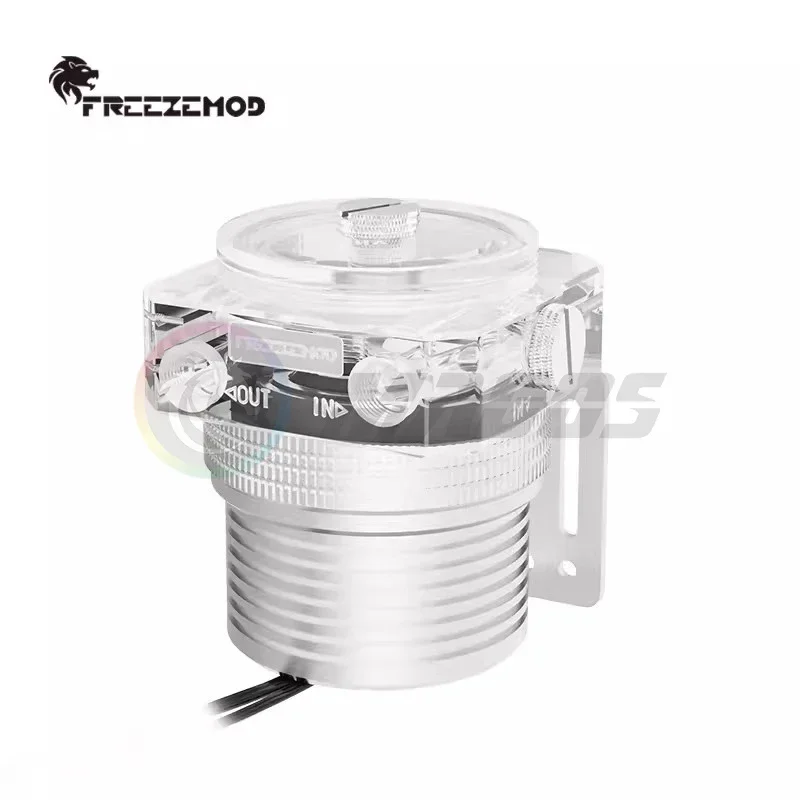 FREEZEMOD D5 Bomba de agua PWM, juego de armadura metálica suspensión magnética transparente para sistema de refrigeración por agua, 1100L/H - imagen 3