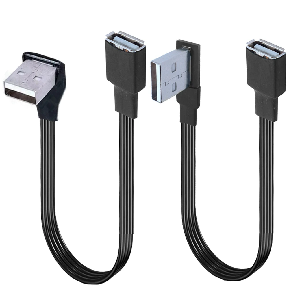 3M USB 2.0 A male/female panel mount to USB A male Up Down Right Left 90° angled plug extension cable 5CM-2M - imagen 2