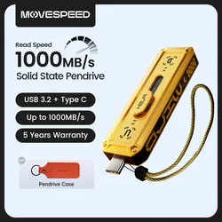 MOVESPEED Pendrive SSD USB-C 1TB 1090 MB/s Alta Velocidad