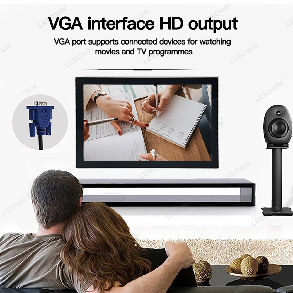 LESOWN Monitor táctil capacitivo Industrial 19 pulgadas 1440x900 interfaz HDMI VGA 18,5 pulgadas Full HD DC12V 3A VESA pantalla LCD - imagen 2