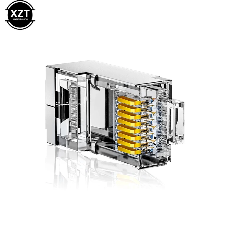 Conector rj45 Cat6, conectores de red blindados, enchufe rj45, terminales 8p8c para stp, Cable Ethernet, interruptores, módem - imagen 4