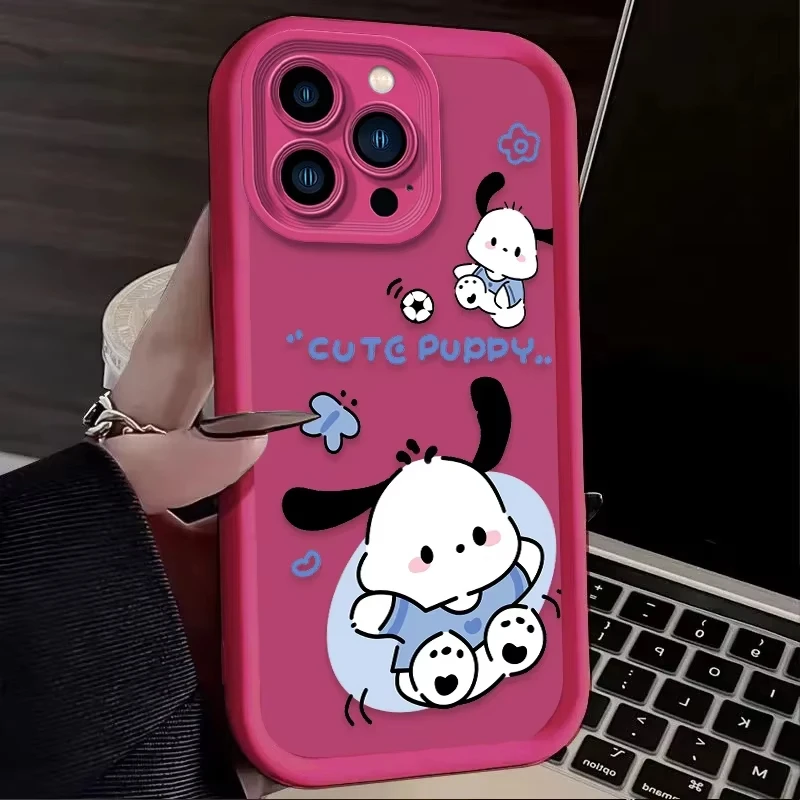 Funda de teléfono bonita Pochacco Hello Kitty para iPhone 16e 16 15 14 13 12 11 Pro Max XS Max XR 7 8 Plus, funda trasera de silicona a prueba de golpes - imagen 5