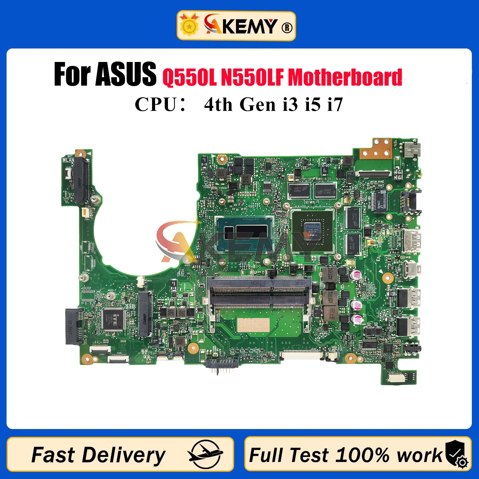 Placa base para ordenador portátil N550LF para ASUS ROG N550L Q550L N550LF placa base para portátil con CPU i3 i5 i7 100% pruebas OK envío rápido stk