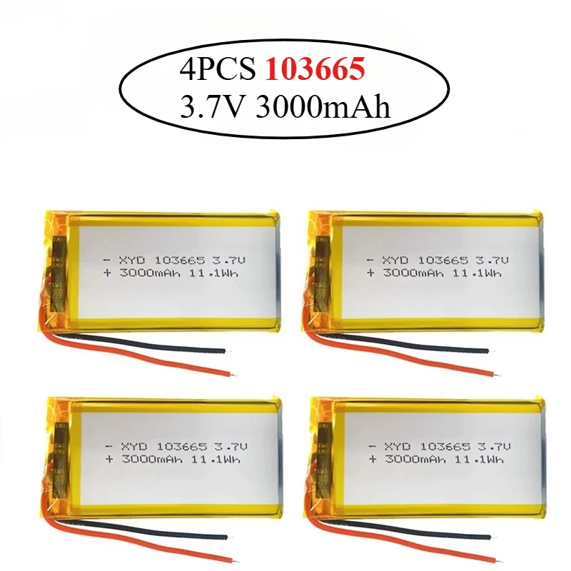 4 Uds 3,7 V 1000mAh/1500mAh/2000mAh/2500mAh/3000mAh batería de polímero de litio para navegador GPS PS4 controlador de juego walkie-talkie - imagen 5