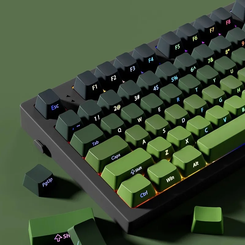 Teclas K135 PBT con estampado lateral, juego de teclas con gradiente de brillo de doble disparo, perfil de cereza para teclado mecánico - imagen 2