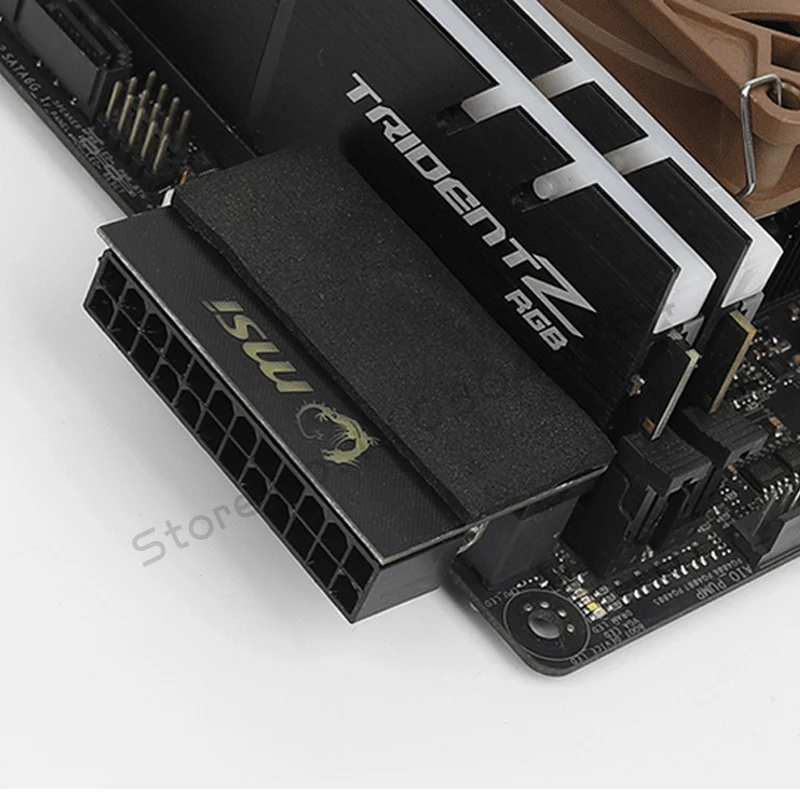 Adaptador de fuente de alimentación de ordenador ATX de 24 pines 90 ° Conector cabezal de dirección embellecer cableado artefacto DIY MOD accesorios de montaje MSI/ROG/AORUS - imagen 3