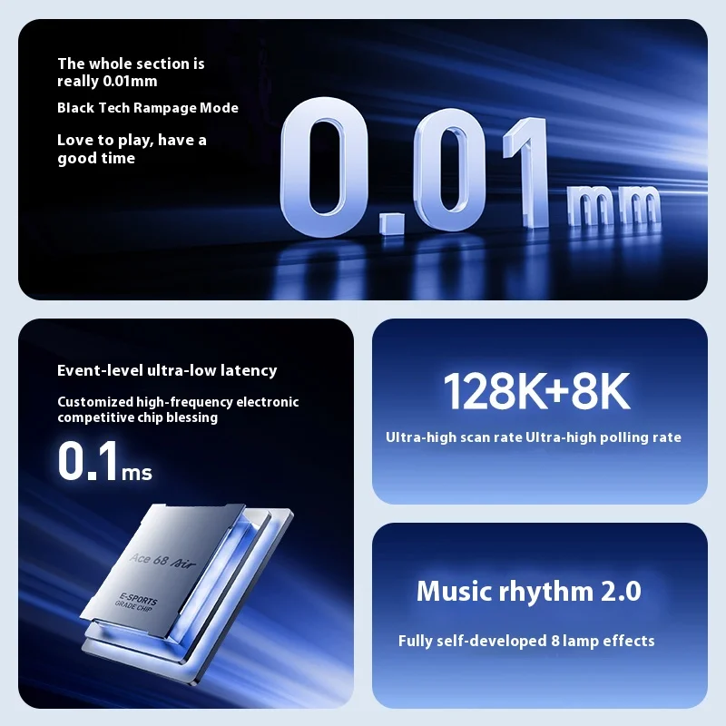 MCHOSE Ace68 teclado magnético de aire 8K tasa de orolling Ace68air Kailh interruptor de Dios magnético baja latencia RT0.01mm teclado de jugador personalizado - imagen 2