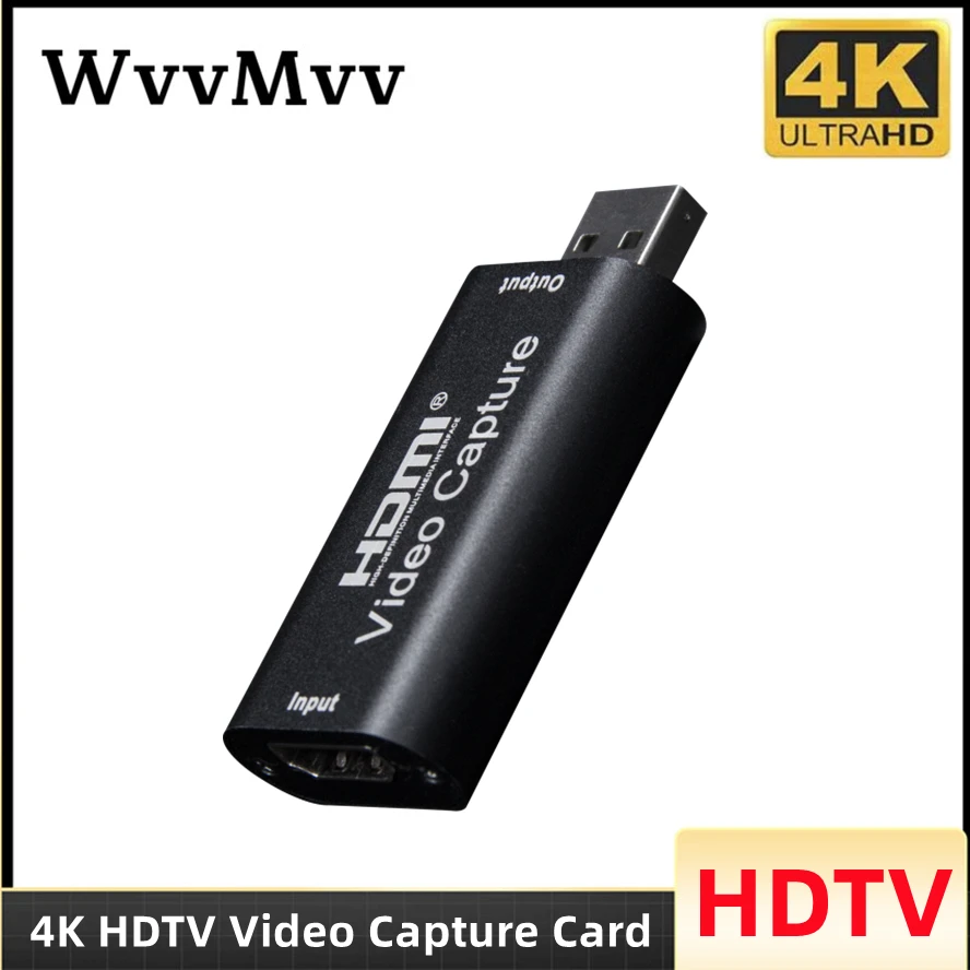 Tarjeta de captura de vídeo HD 4K USB 3,0 2,0 HDTV caja de grabación de vídeo para PS4 juego DVD videocámara grabación de cámara transmisión en vivo