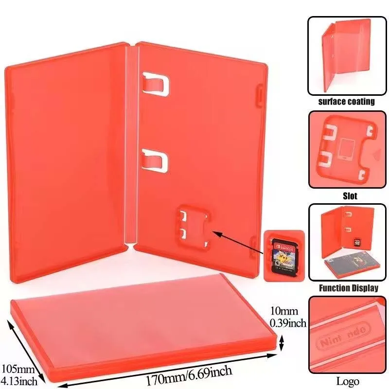 Para Nintendo Switch 2 Almacenamiento de juegos para Switch 2 Estuche para tarjetas de juego - Soporte para cartuchos rojo transparente - imagen 3