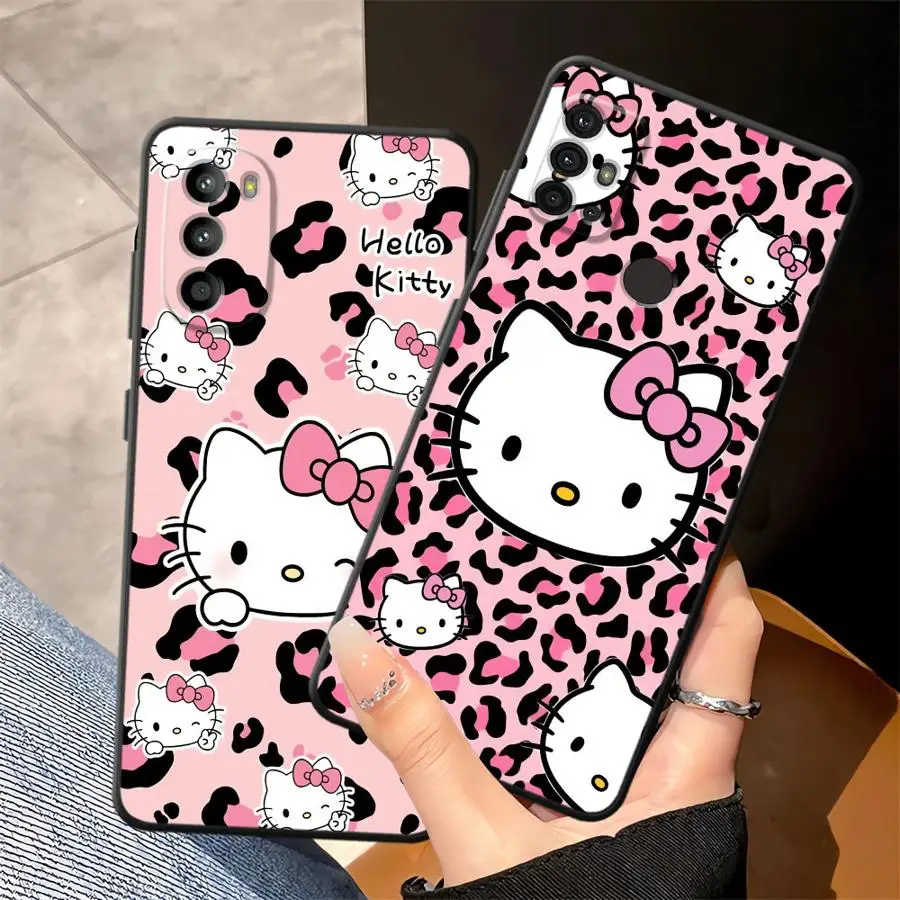 Sanrio Hello Kitty Sanrio funda de teléfono suave negra para Motorola Mot G51 G73 G71 G22 Edge40 G50 G60 G32 G52 Edge 20 Pro 30