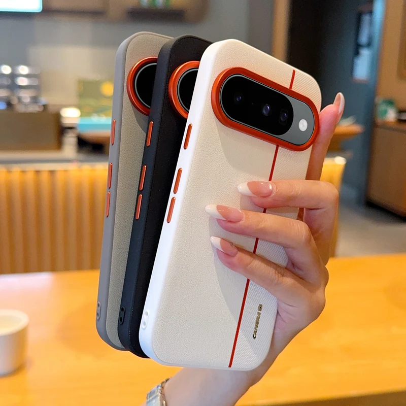 Para Google Pixel 10 Pro XL 10 Pro funda de lujo de cuero PU empalme de colores funda protectora ultrafina para Google Pixel10 - imagen 3