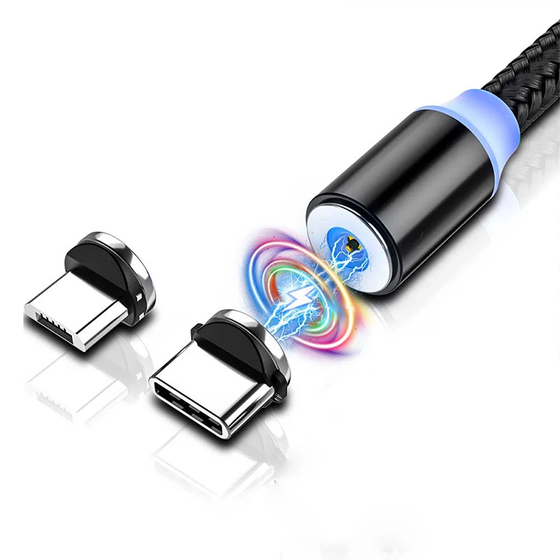 Adaptador de Cable de carga magnético de 2 pines, conector magnético Micro USB tipo C, enchufes antipolvo para teléfono móvil - imagen 3