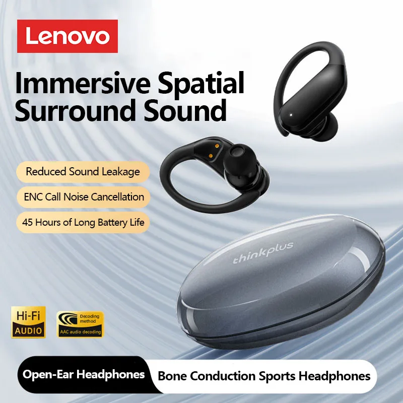 Lenovo XT55 auriculares inalámbricos Bluetooth 5,4 sonido envolvente HIFI llamada HD OWS gancho para la oreja auriculares con cancelación de ruido auriculares deportivos - imagen 2