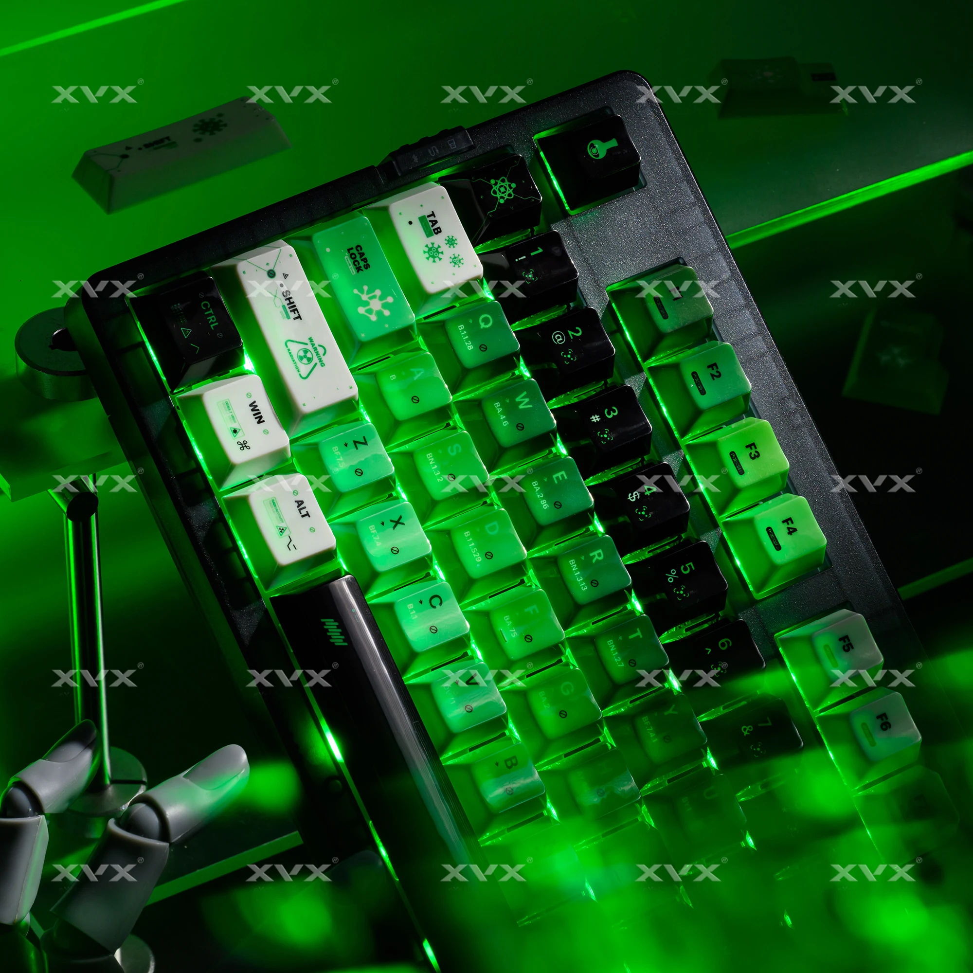 XVX Chemistry 003 teclas PBT superficie de espejo tapa de llave de cerámica perfil de cereza tinte Sub para teclado mecánico MX 68 75 87 98 100 - imagen 3