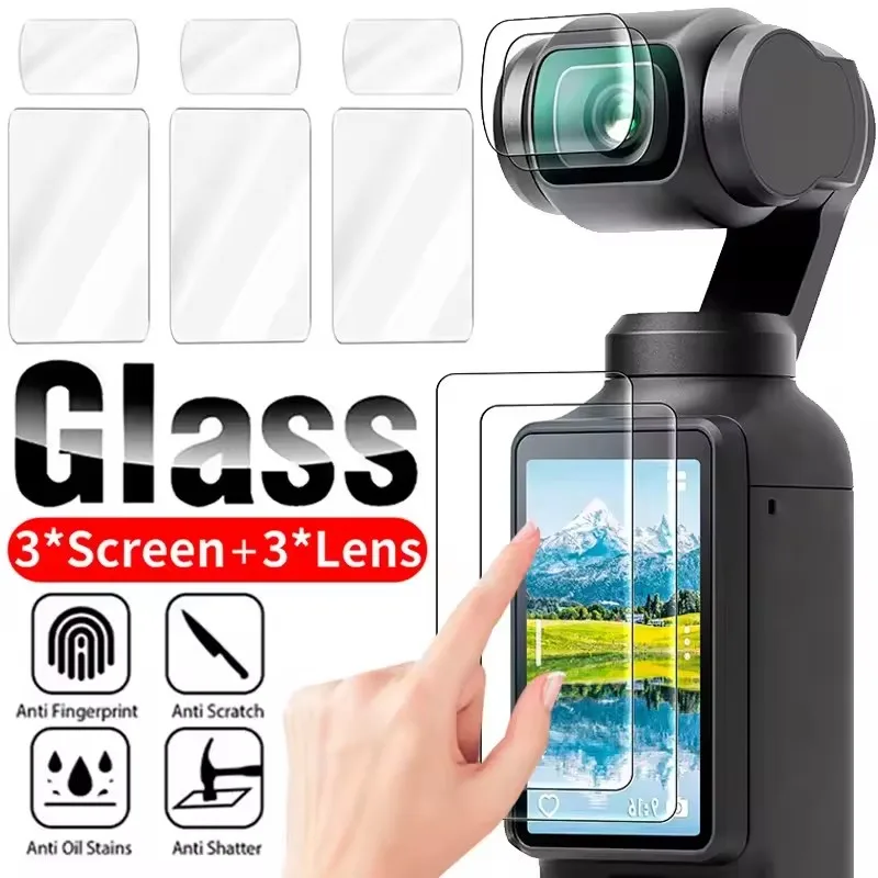 Película de vidrio templado para DJI OSMO Pocket 3, Protector de pantalla, película de lente antiarañazos, cubierta protectora para accesorios DJI Pocket 3
