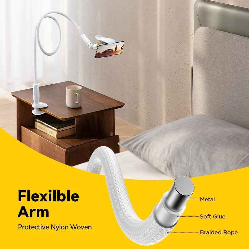 Joyroom-Soporte perezoso Flexible de brazo largo para cabecero de cama, Clip de cuello de cisne para teléfono de 4-7 ", abrazadera de montaje - imagen 4