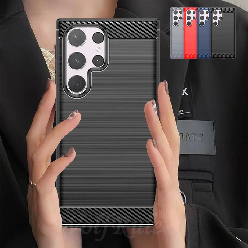 Funda para Samsung Galaxy S24 Ultra, carcasa suave de TPU, parachoques, S21, S22, S23, S24 Ultra Plus FE