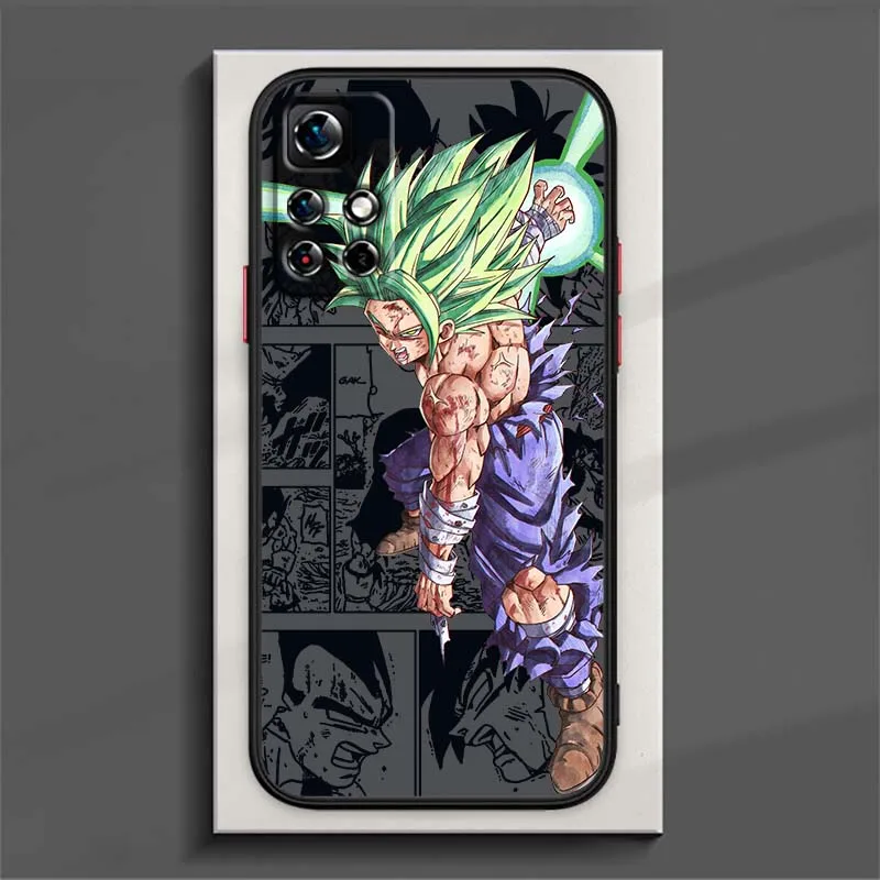 D-Dragon Ball Saiyan Anime Cool para Xiaomi Redmi Note 14 13 12 11 10 9 Pro Plus 4G 5G funda de teléfono translúcida esmerilada - imagen 4