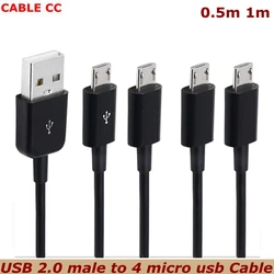 Cable USB-A a 4 Micro-USB Divisor Carga Múltiples Dispositivos