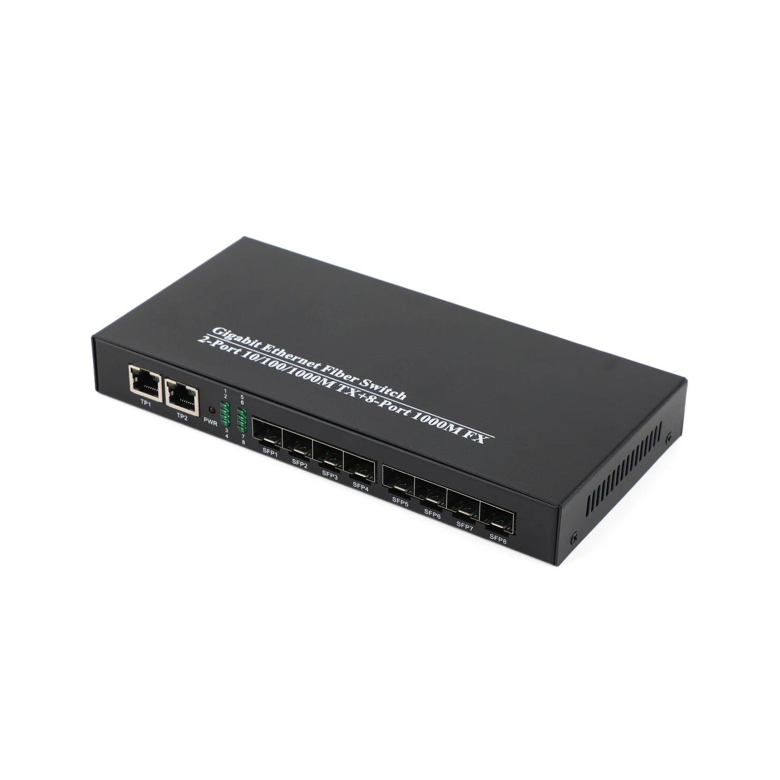 DE 1 Uds Gigabit SFP convertidor de medios 8 SFP a 2 transceptor RJ45 10/100/1000M interruptor de fibra óptica - imagen 4